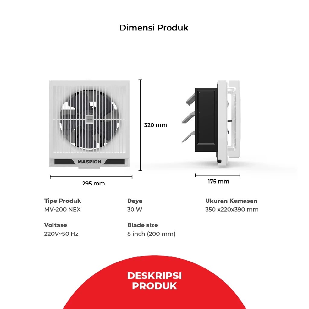 MV200NEX Exhaust Fan 8 inch/200 nex/Exhaust Fan Dinding/Blower dinding