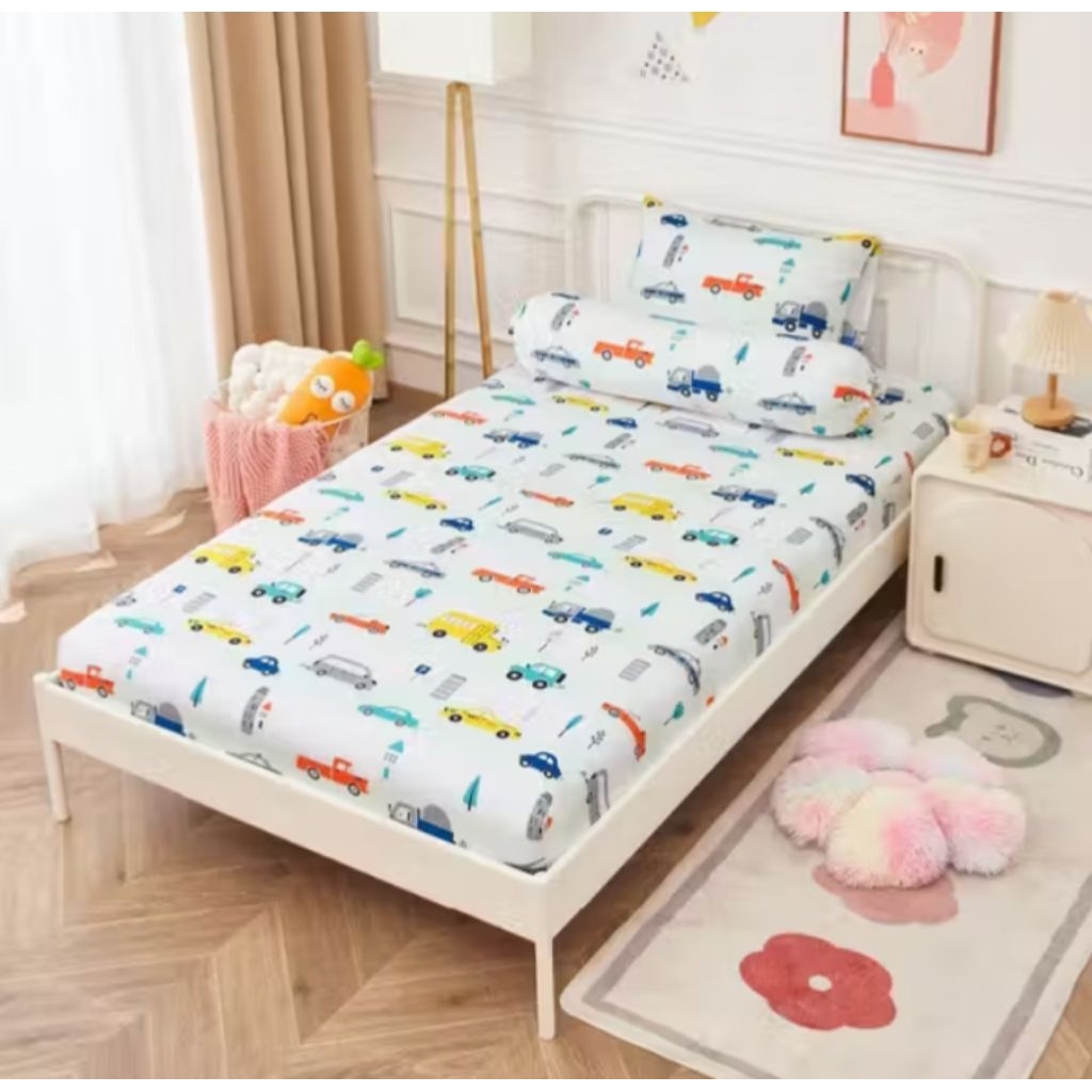 Informa Set Sprei Microfiber Anak Dino Cars Space Flower Single