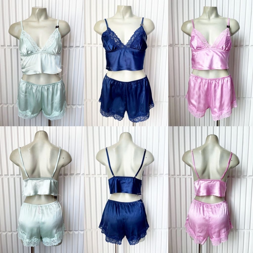La Senza Lace Satin Cami Set Lingerie Setelan Wanita XS S M L 60263318
