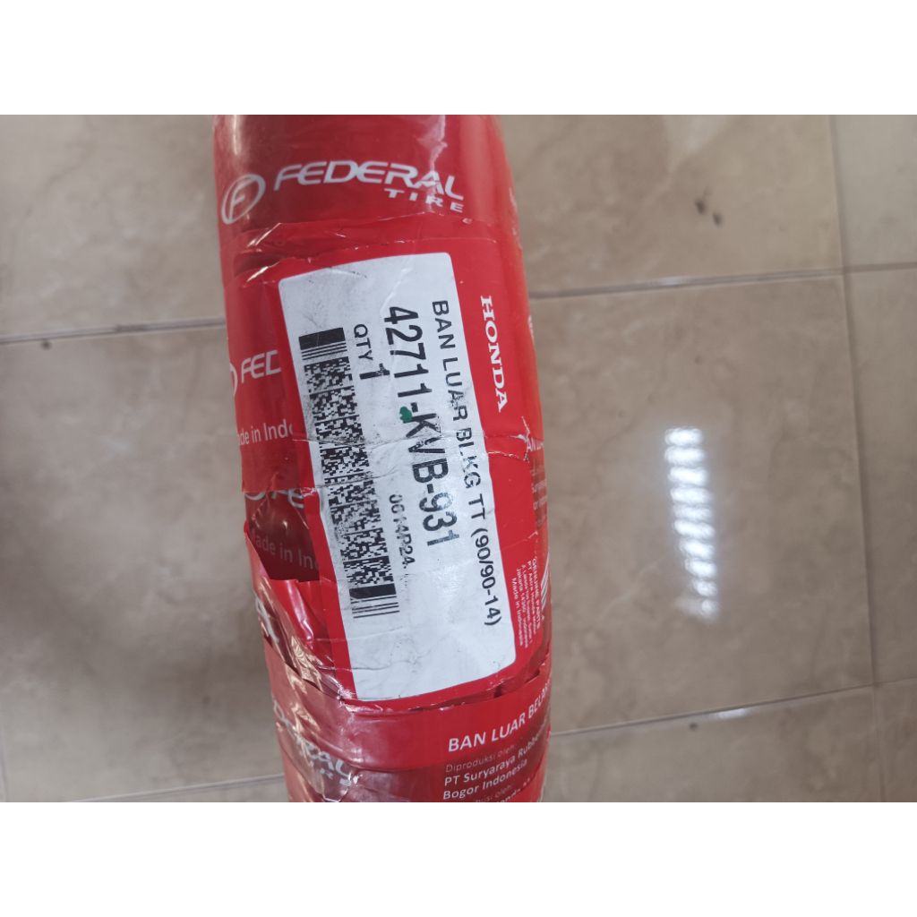 BAN LUAR BAN BELAKANG FEDERAL AHM 90/90-14 TUBETYPE NON TUBELESS ORIGINAL