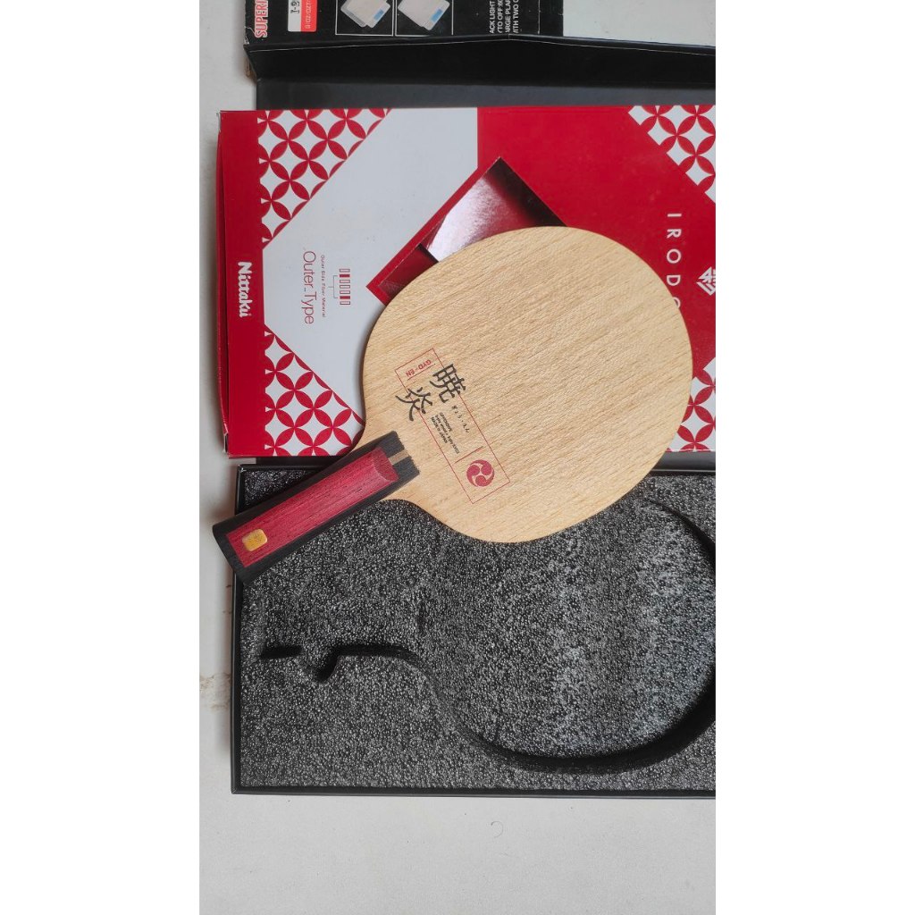Kayu Bet Pingpong Tennis Meja Nittaku Irodori GYO-EN KVC3 Carbon Good condition Fishscale cocok untu