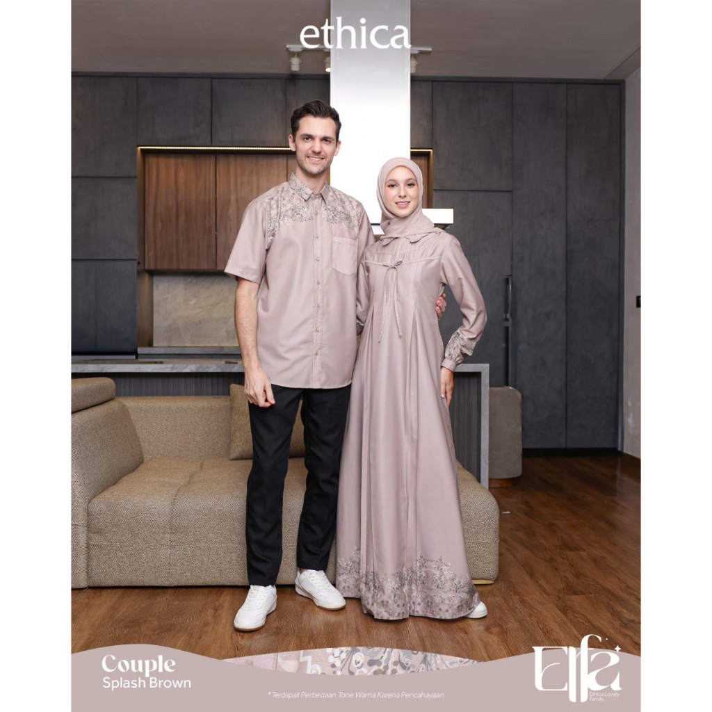 COUPLE ETHICA 2026 COUPLE SPLASH BROWN TERBARUU GAMIS & KOKO LEBARAN KELUARGA KEKINIAN TERMURAHHH