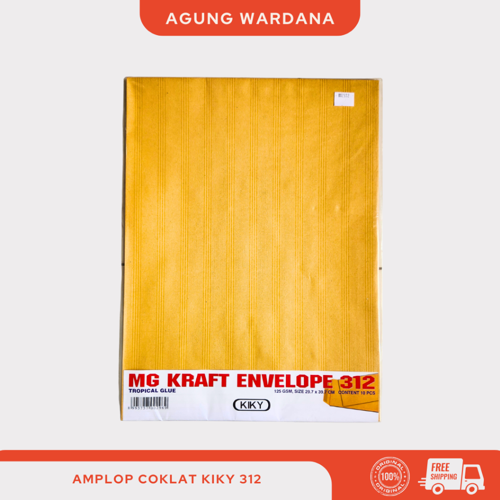 AMPLOP COKLAT KIKY 312 PAKAI LEM ISI 10 PCS