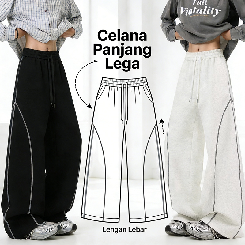 Celana panjang pria Oversize Celana olahraga panjang pria Celana baggy  Celana panjang  kasual pria 