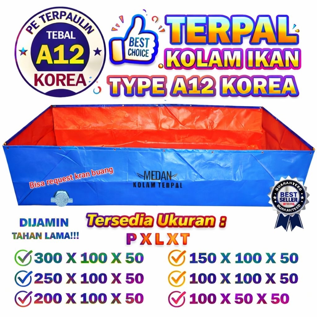 TERPAL KOLAM IKAN 200X100X50 A12 KOREA