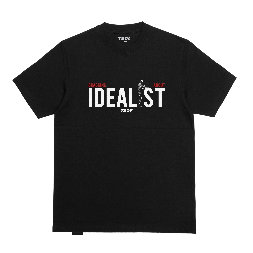 Troy Company Tshirt Black Idealist - Kaos Lengan Pendek Kaos Hitam MTD 3529
