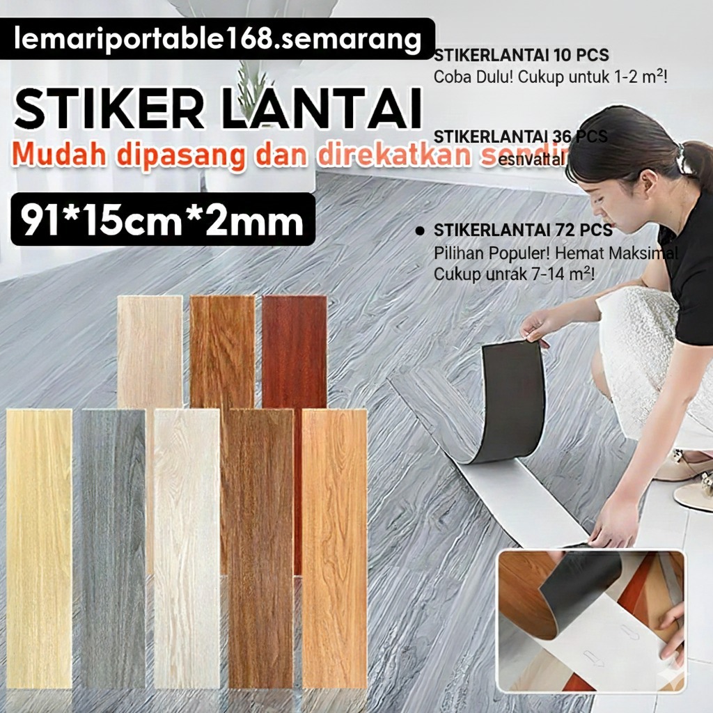 Lantai Vinyl Stiker Perekat Vinyil Lantai Kayu PVC Ubin Lantai Premium Vinyl tahan air