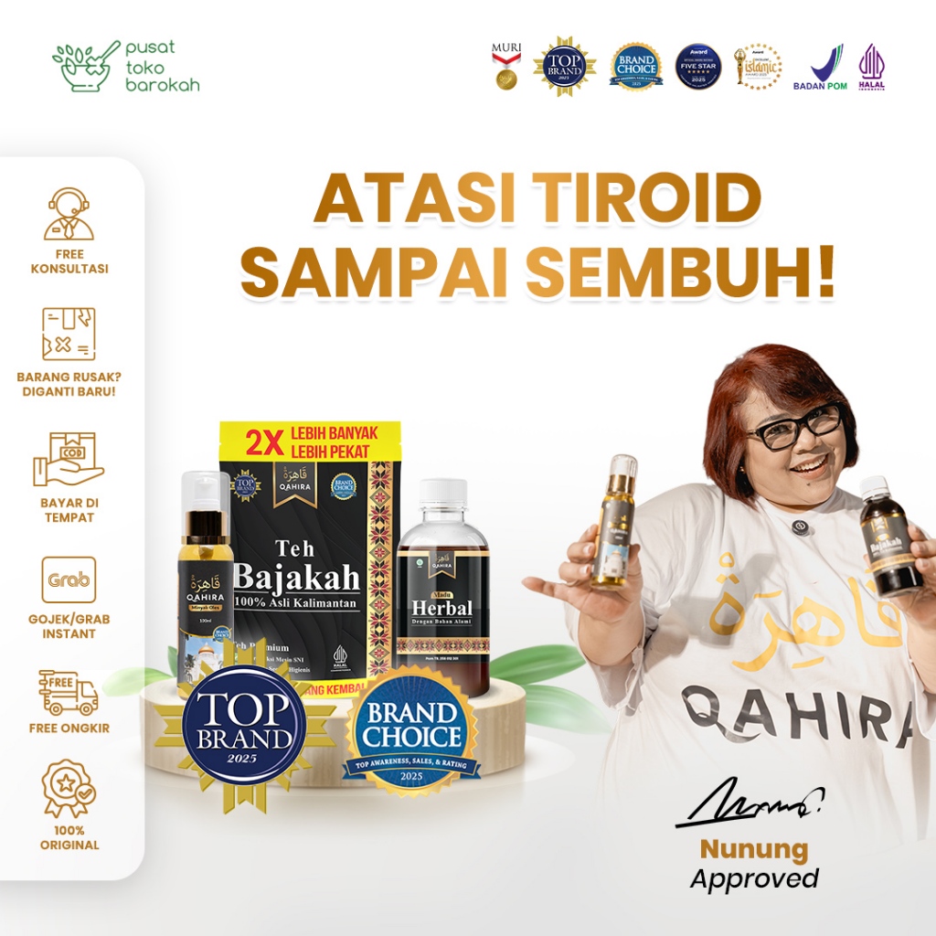 Qahira Obat Herbal Halal BPOM Atasi Benjolan Tiroid  Tanpa Operasi Untuk Lipoma Kista Kelenjar Tumor