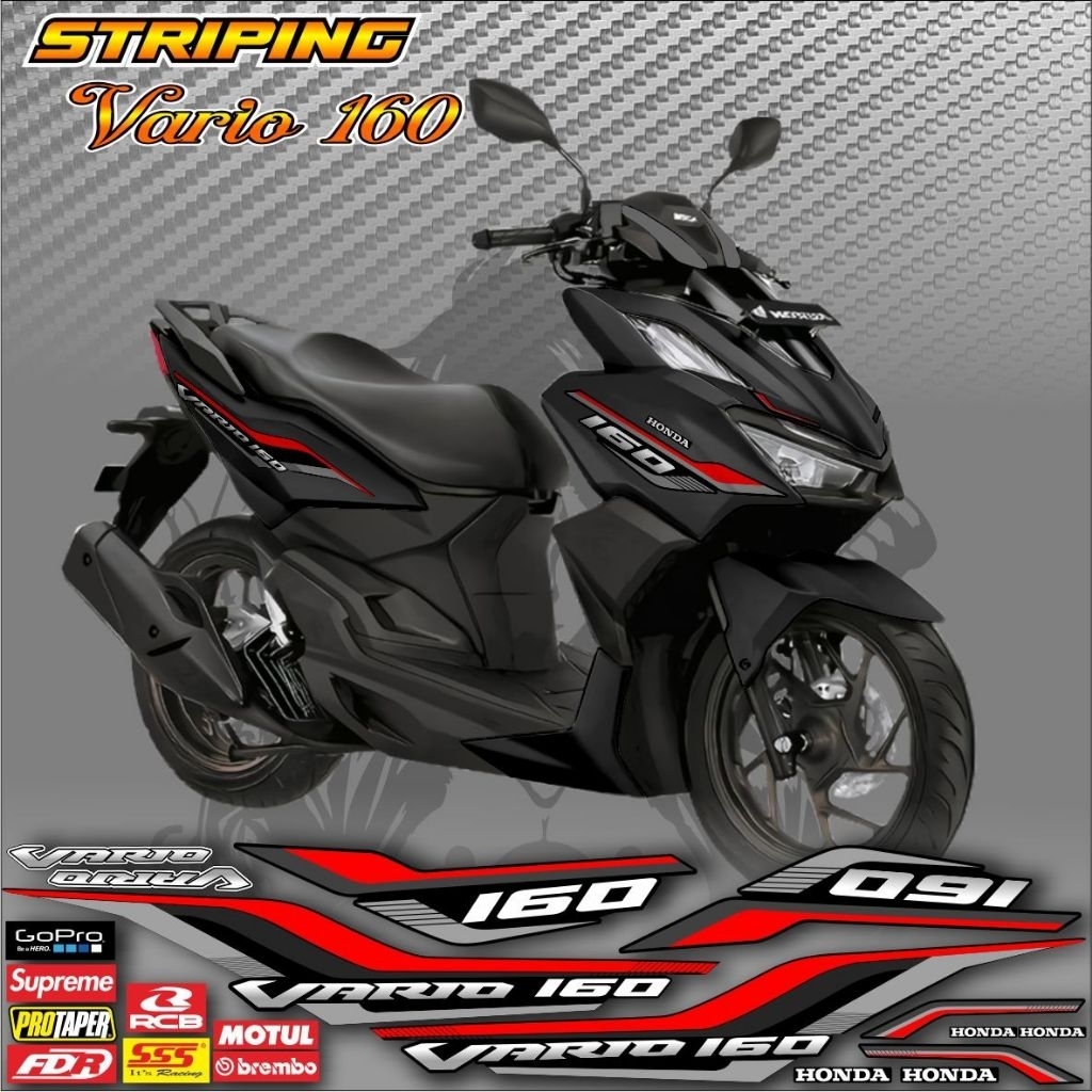 Stiker List Honda Vario 160 / Striping Motor Vario 160 New ABS ,CBS