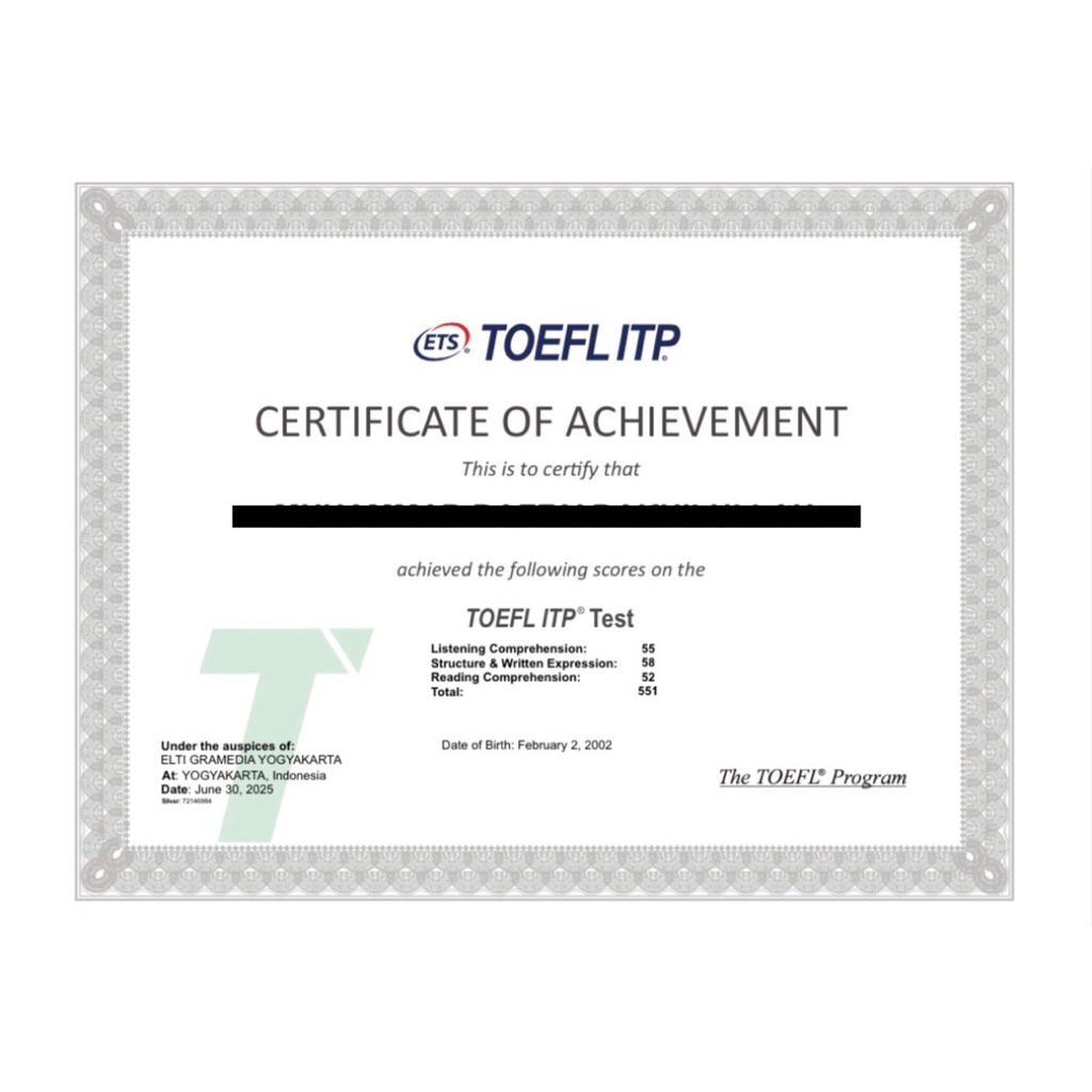 TOEFL ITP/UGM/UNY