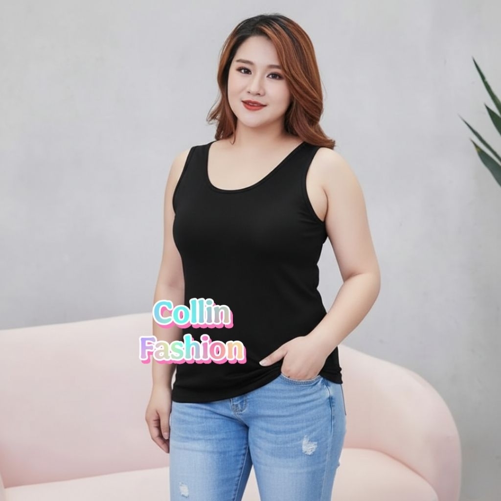 TANKTOP WANITA JUMBO/SINGLET WANITA JUMBO/TANKTOP WANITA TALI LEBAR JUMBO