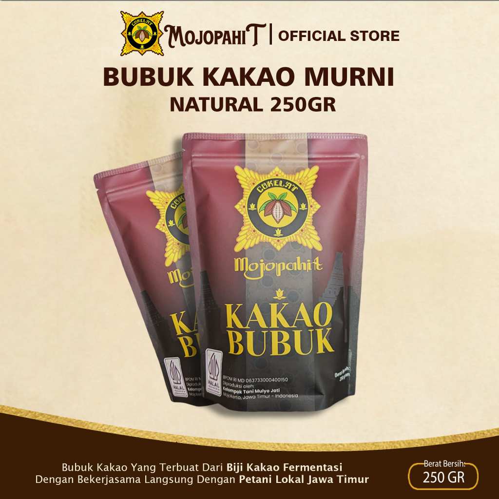 Cokelat Mojopahit | Bubuk Kakao Murni | Natural 250gr