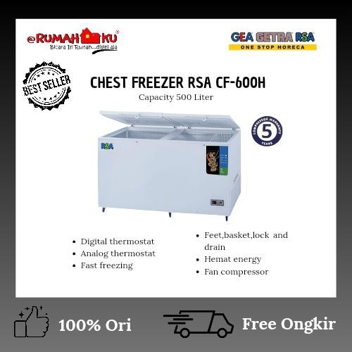 RSA CHEST FREEZER CF-600H/FREEZER BOX RSA KAPASITAS 500L/FREEZER BOX RSA