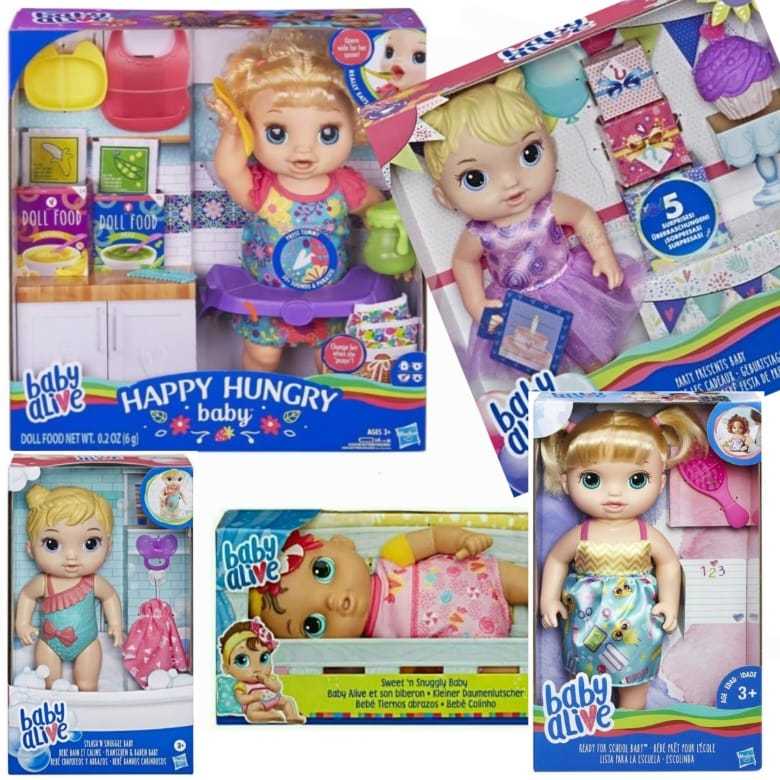 Baby Alive - Happy Hungry -  Party Presents - Ready for School - Splash N Snuggle -  Sweet N Snuggly