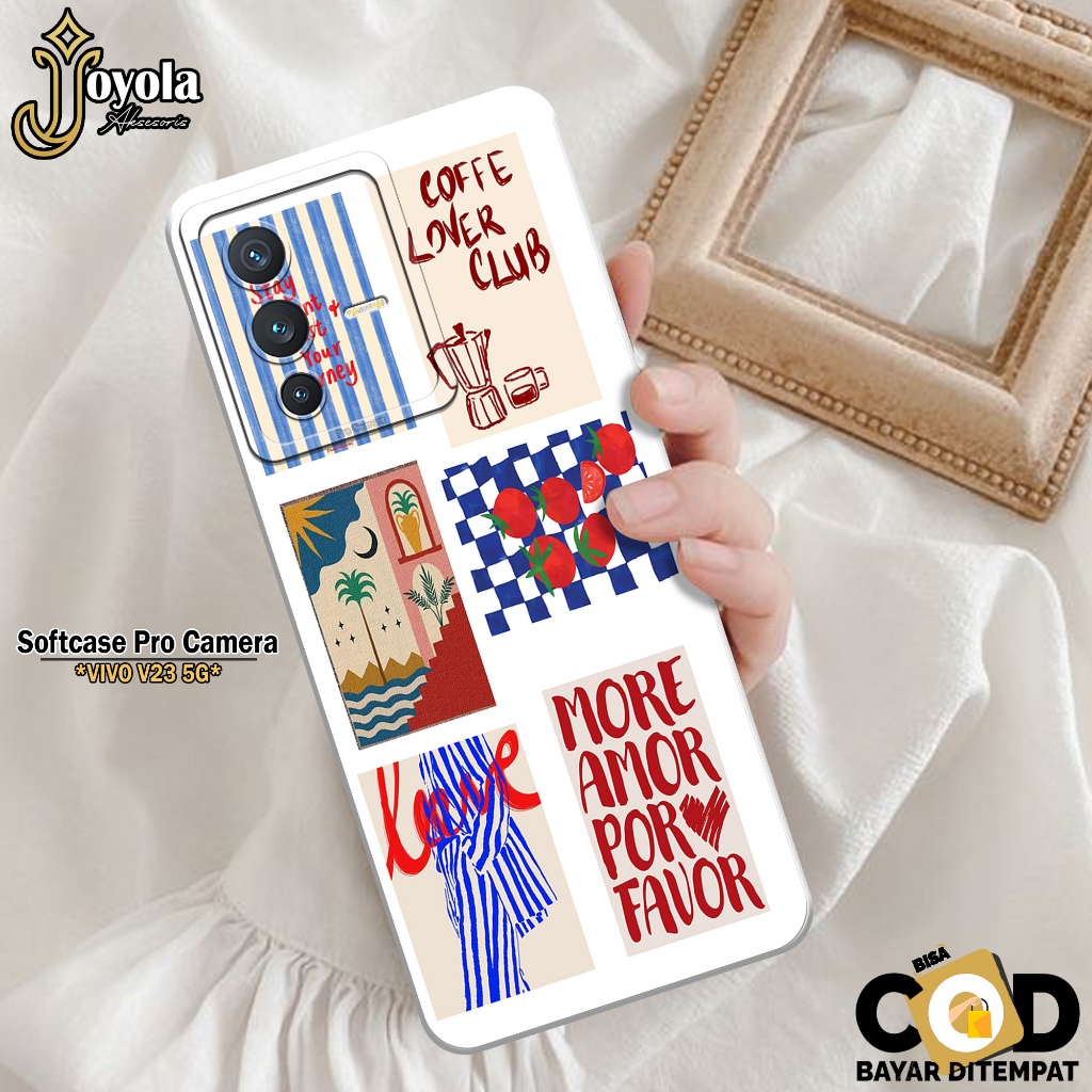 JOYOLA Case VIVO V23 5G - Fashion Case Aesthetic - Softcase VIVO V23 5G - Pro Camera - Casing VIVO V