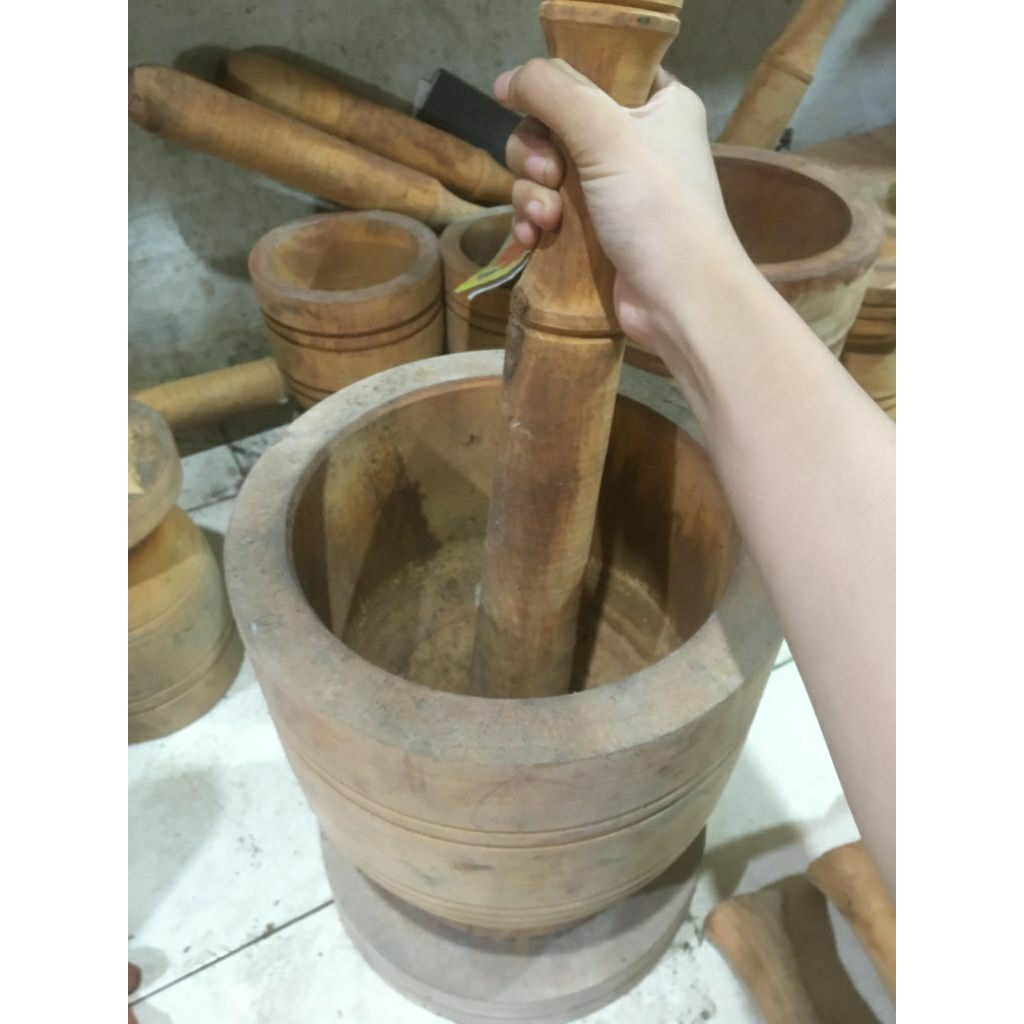 lesung kayu jati uk.10 inci