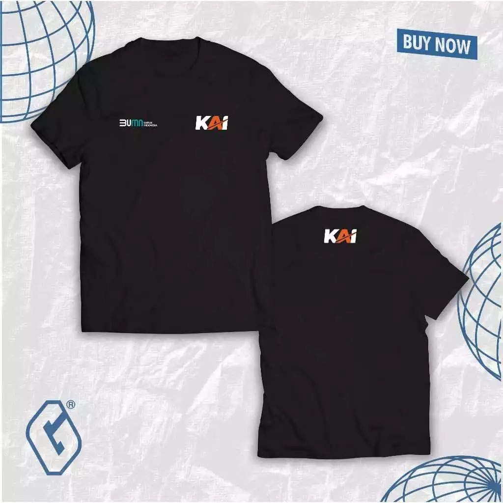 Kaos Tshirt Baju Murah Combed 30S Distro pt kai kereta api bumn Lokomotif CC sablon bordir souvenir 