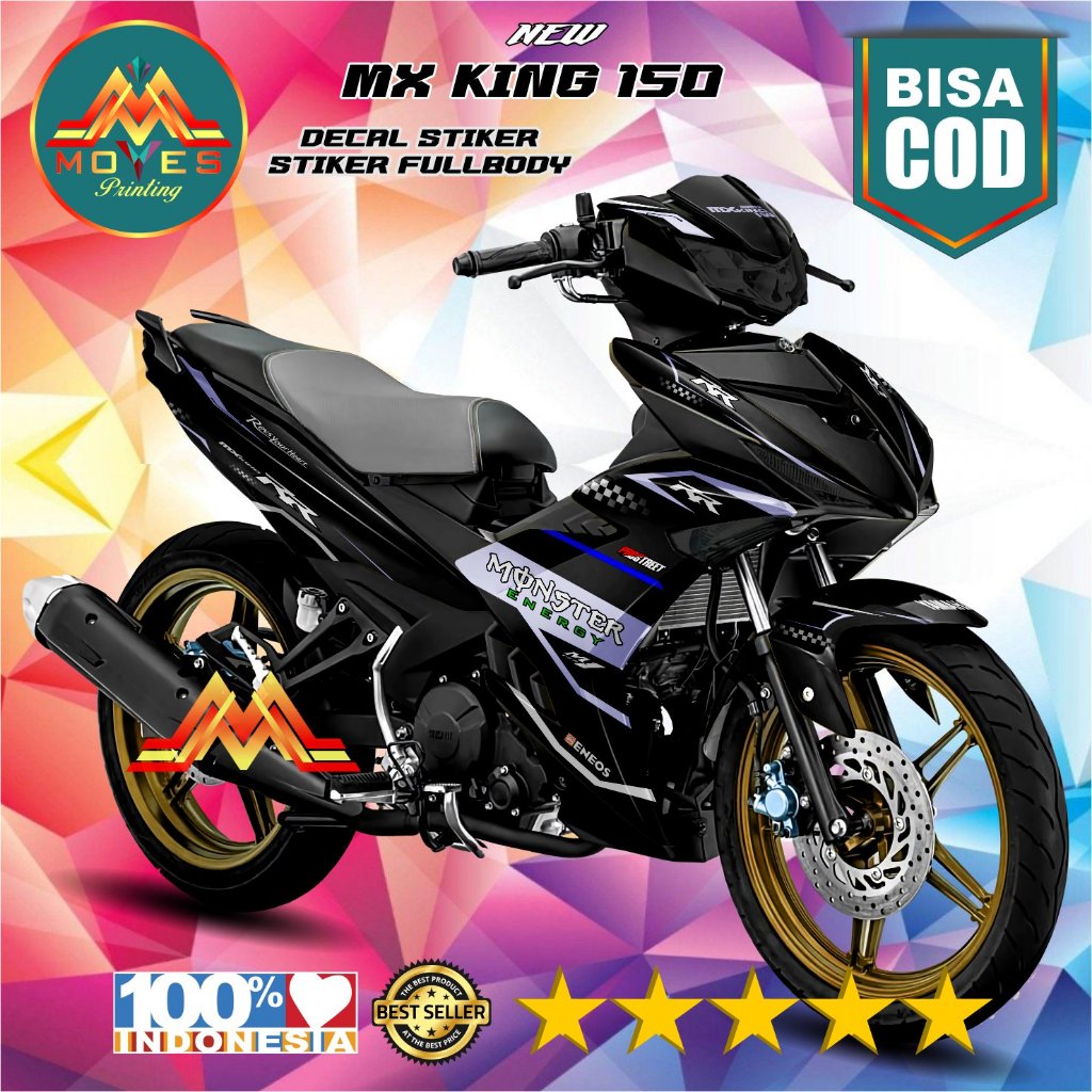 BISA COD Decal stker new Mx king 150 full body motif desain monster energy