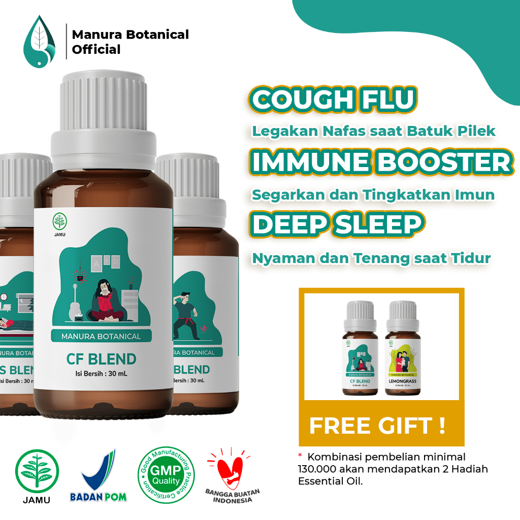 MANURA Essential Oil Alami Tanpa Kimia Sintetis Tahan Lama Aromatherapy Diffuser Therapeutic Grade