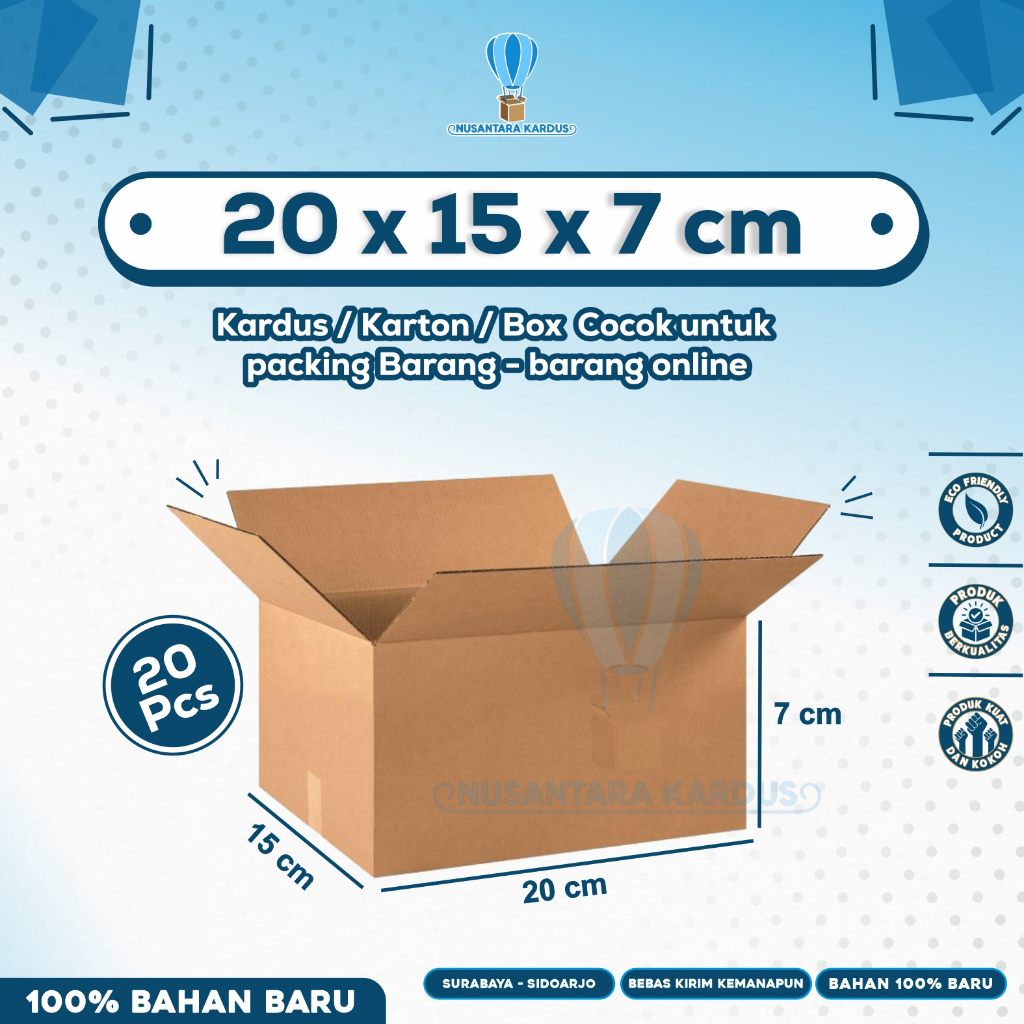 (Isi 20pcs) Kardus Packing 20x15x7 | Box Packing | Karton Packing