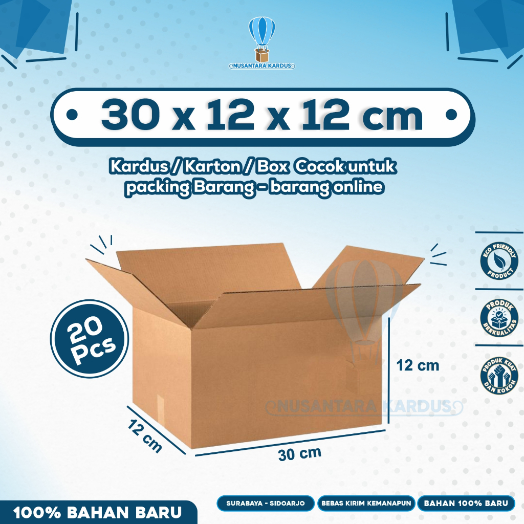 (Isi 20pcs) Box Packing 30x12x12 | Kardus Packing | Karton Packing