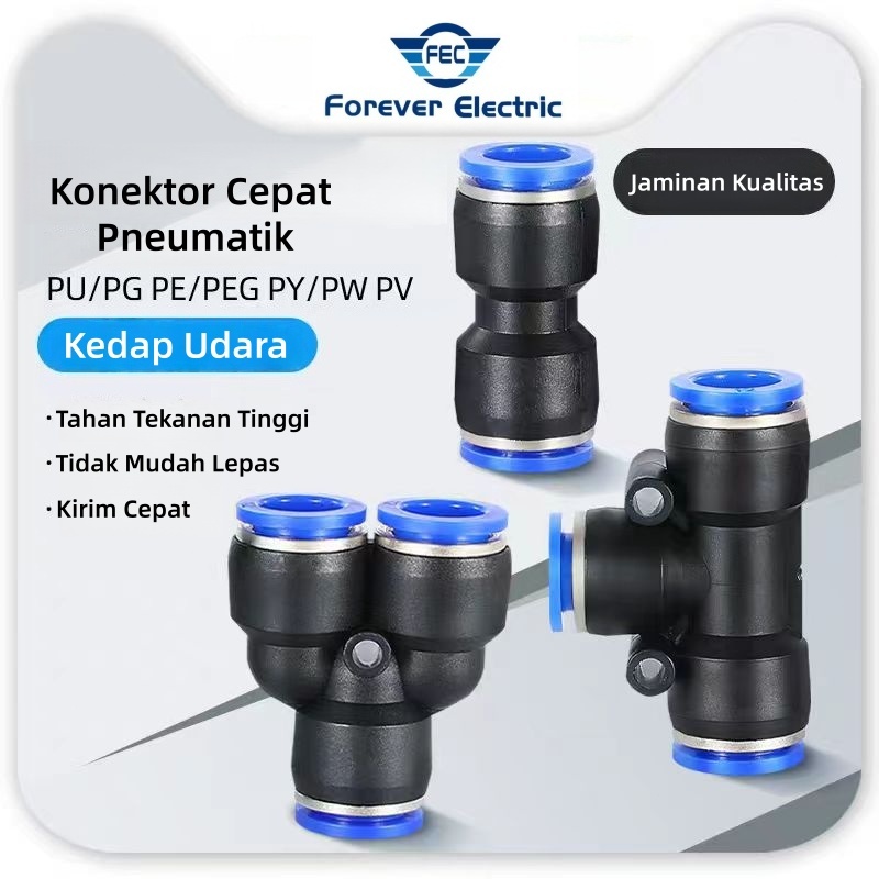 PY6 Fitting Pneumatic Sambungan Selang Y 12mm Berkualitas