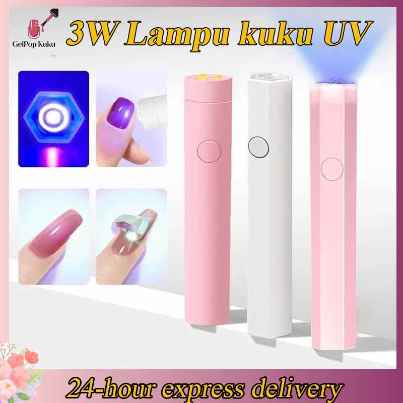 GelPop 3W Lampu kuku UV genggam USB lampu UV mini isi ulang