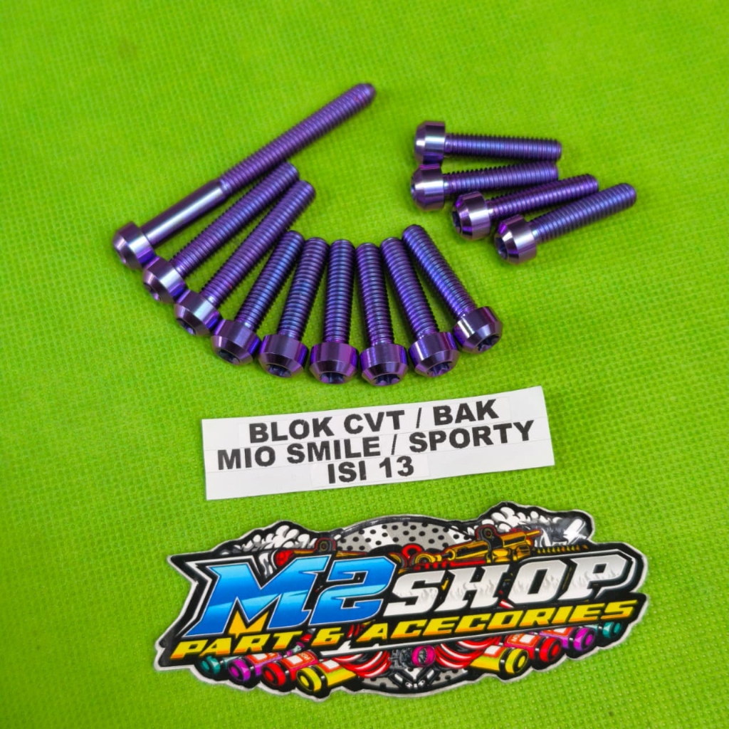 Baut titan bak / blok cvt mio sporty/ mio smile isi 13 Baut blok cvt mio sporty