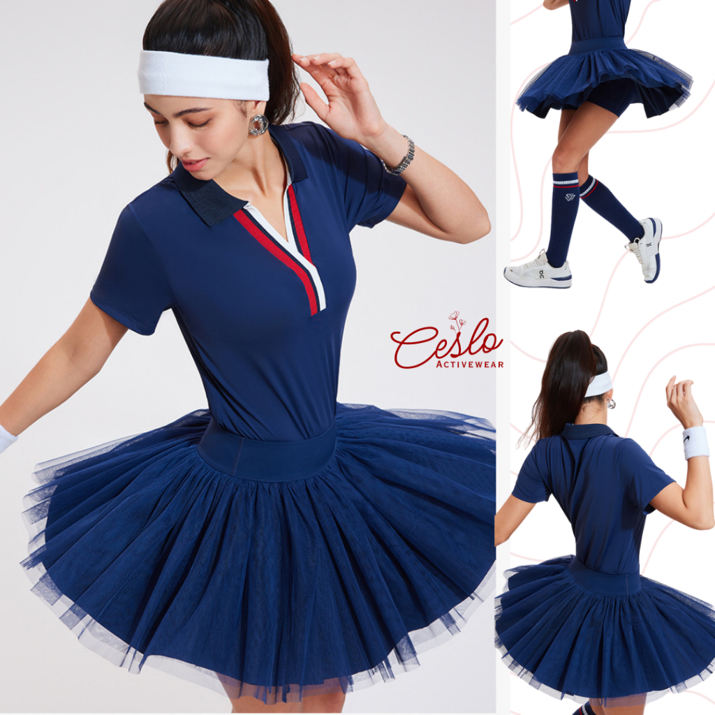 CESLOACTIVE - RALLY TULLE SKIRT  - tennis padel gym outfit women rok celana olahraga wanita