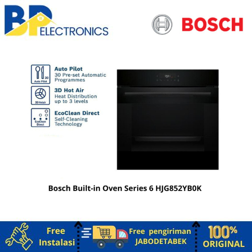 Bosch HJG852YB0K Oven Tanam / Built-In Oven Series 6 | 60 cm - Bosch HJG852YB0K - Black
