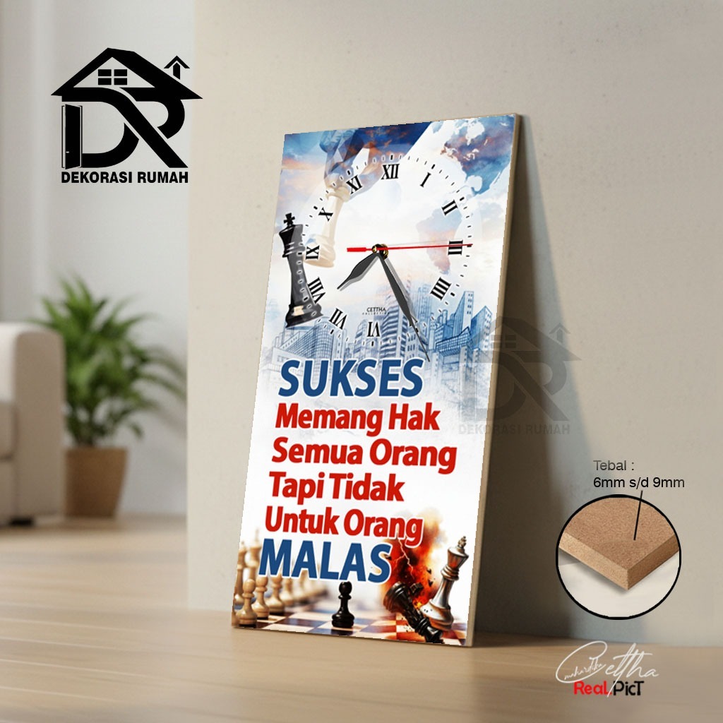 Jam Dinding Motivasi Hidup Hiasan Dinding Quotes Sukses