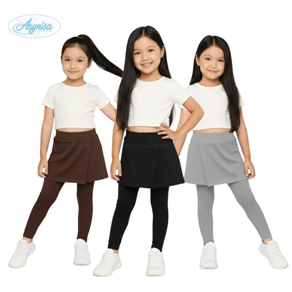 Legging Rok Anak / Legging Olahraga Anak Prempuan / Legging Rok Anak Prempuan Usia 3- 10 Tahun