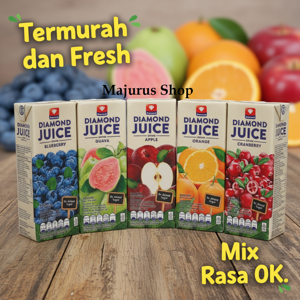 CARGO|OJEK-Mix Rasa Diamond Juice | Jus UHT 200ml | |Jeruk | Apel | Blueberry | Mangga | Cranberry