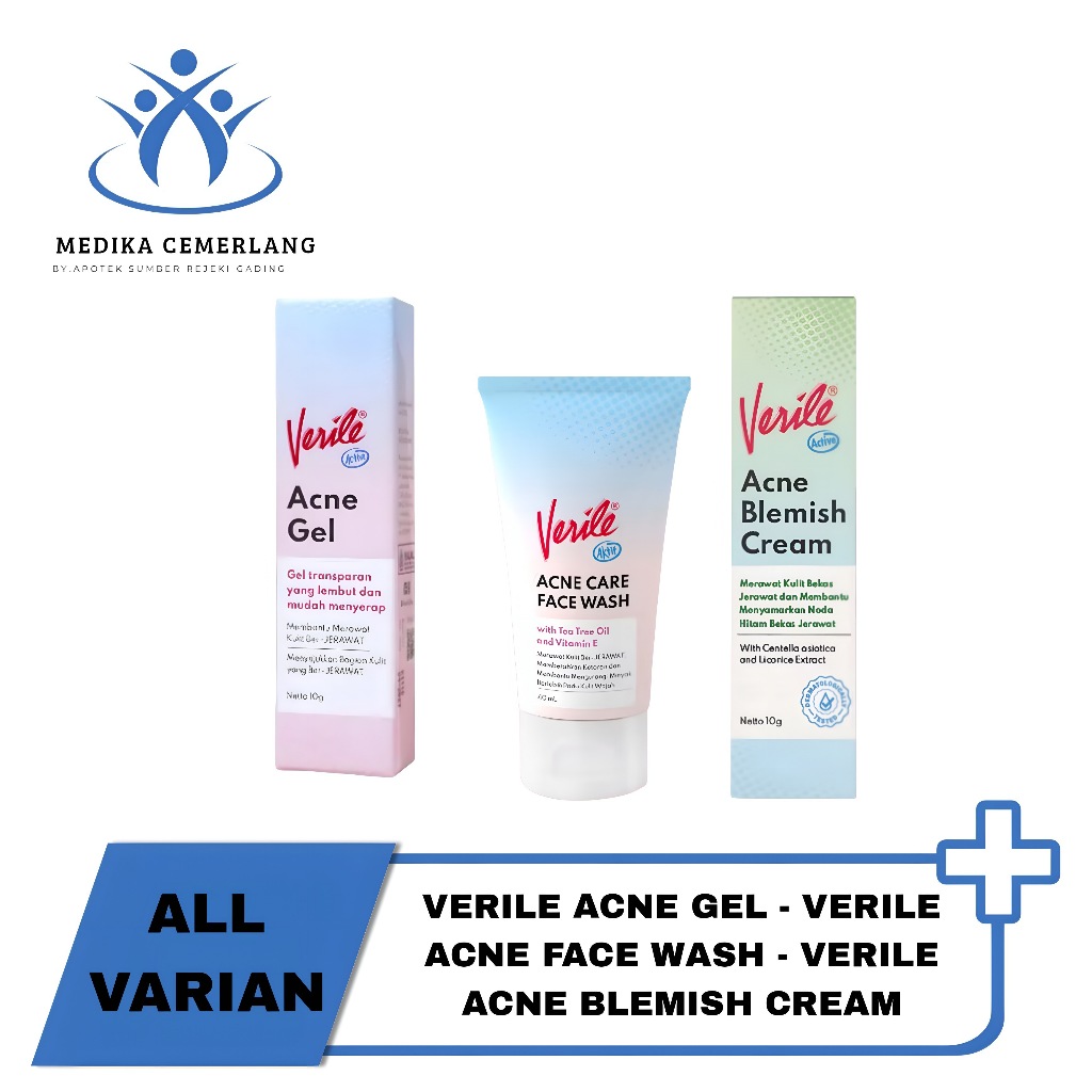 VERILE  ACNE GEL - VERILE ACNE BLEMISH CREAM - VERILE ACNE FACE WASH