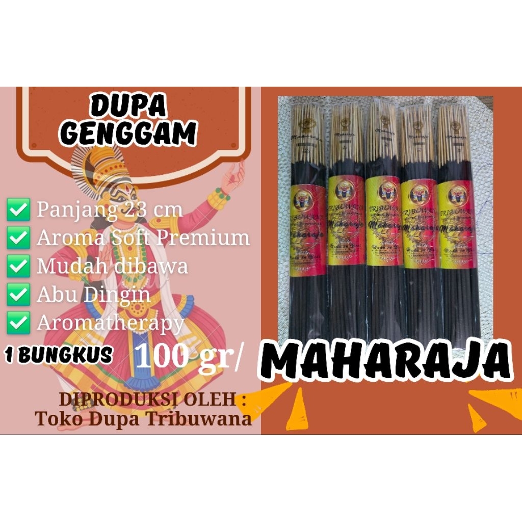 MAHARAJA Dupa Genggam Tribuwana Asli MAHARAJA Pjg 23 cm Abu Dingin, Aromatherapy tidak menyengat, Mu