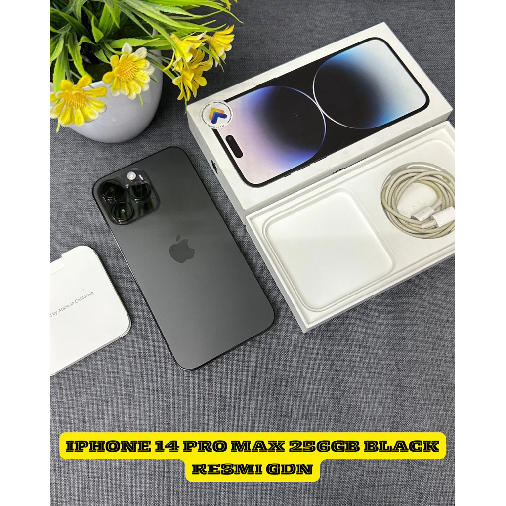 iphone 14 pro max 256gb black resmi BH98% (asli)