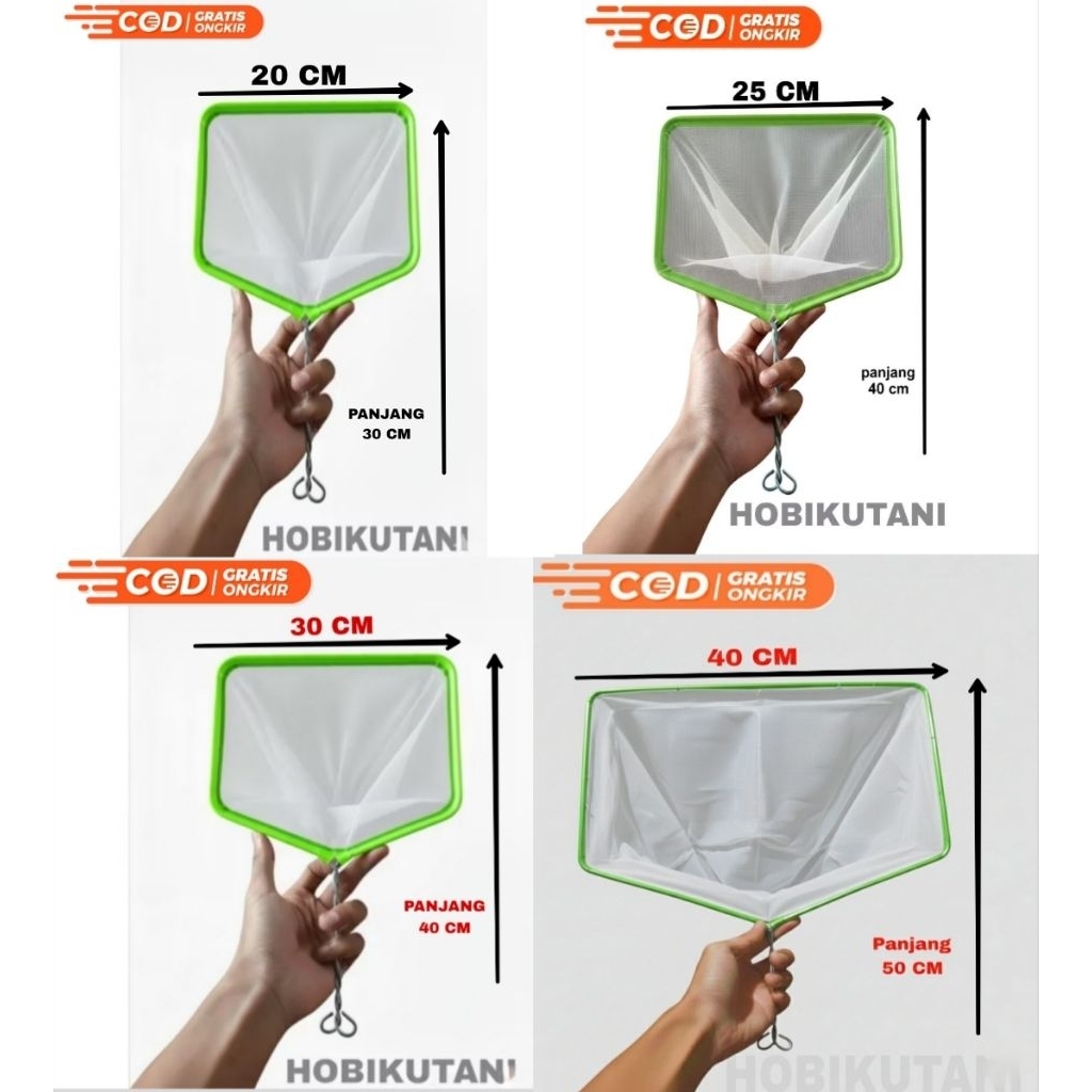 Paket murah 10 pcs Serokan Ikan Besar 25cm 30cm 40cm | Saringan Ikan Cupang Guppy Channa & Serok Jen