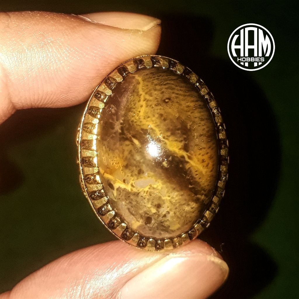cincin akik batu galih asem loreng