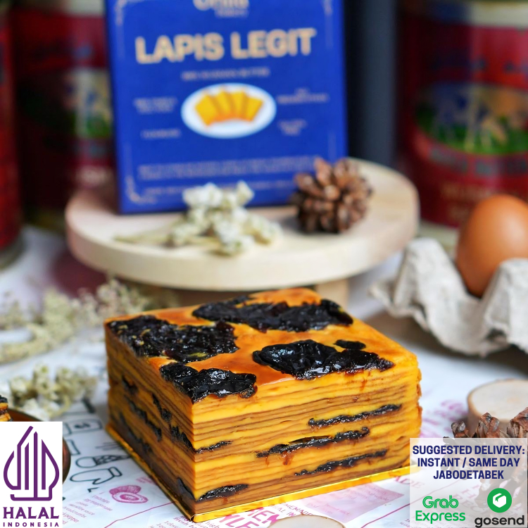 Lapis legit premium Prunes 9x9 Orilla Bakery Full Wisman Gluten Free Kuning Telur Omega