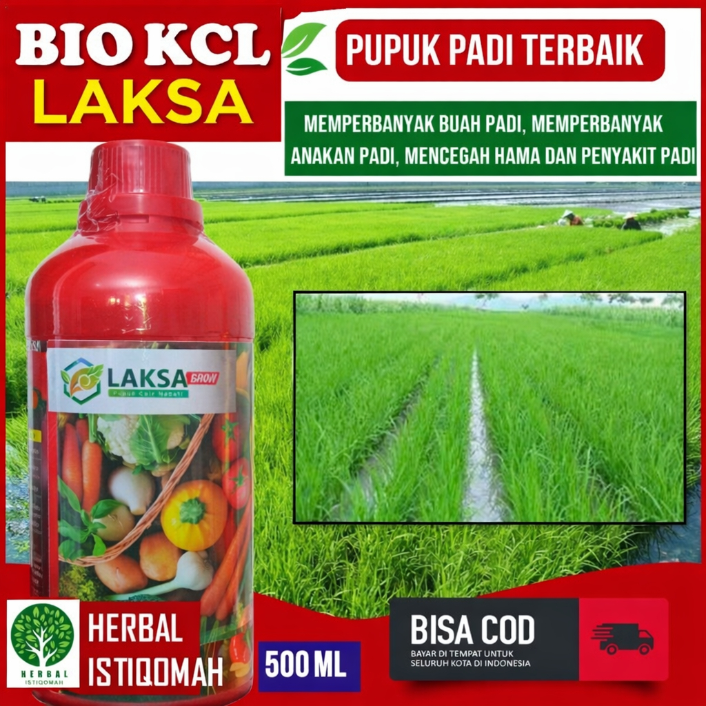 Pupuk BIO KCL LAKSA isi 500 ML PUPUK Padi Terbaik -  Obat Pelebat Anakan Padi Paling Ampuh - Pupuk B