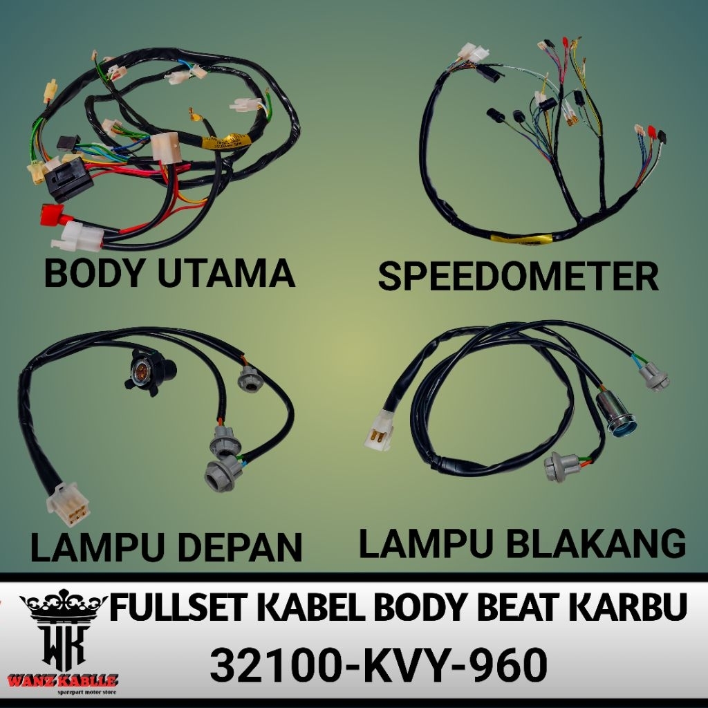 KABEL BODY MOTOR HONDA BEAT KARBU FULLSET