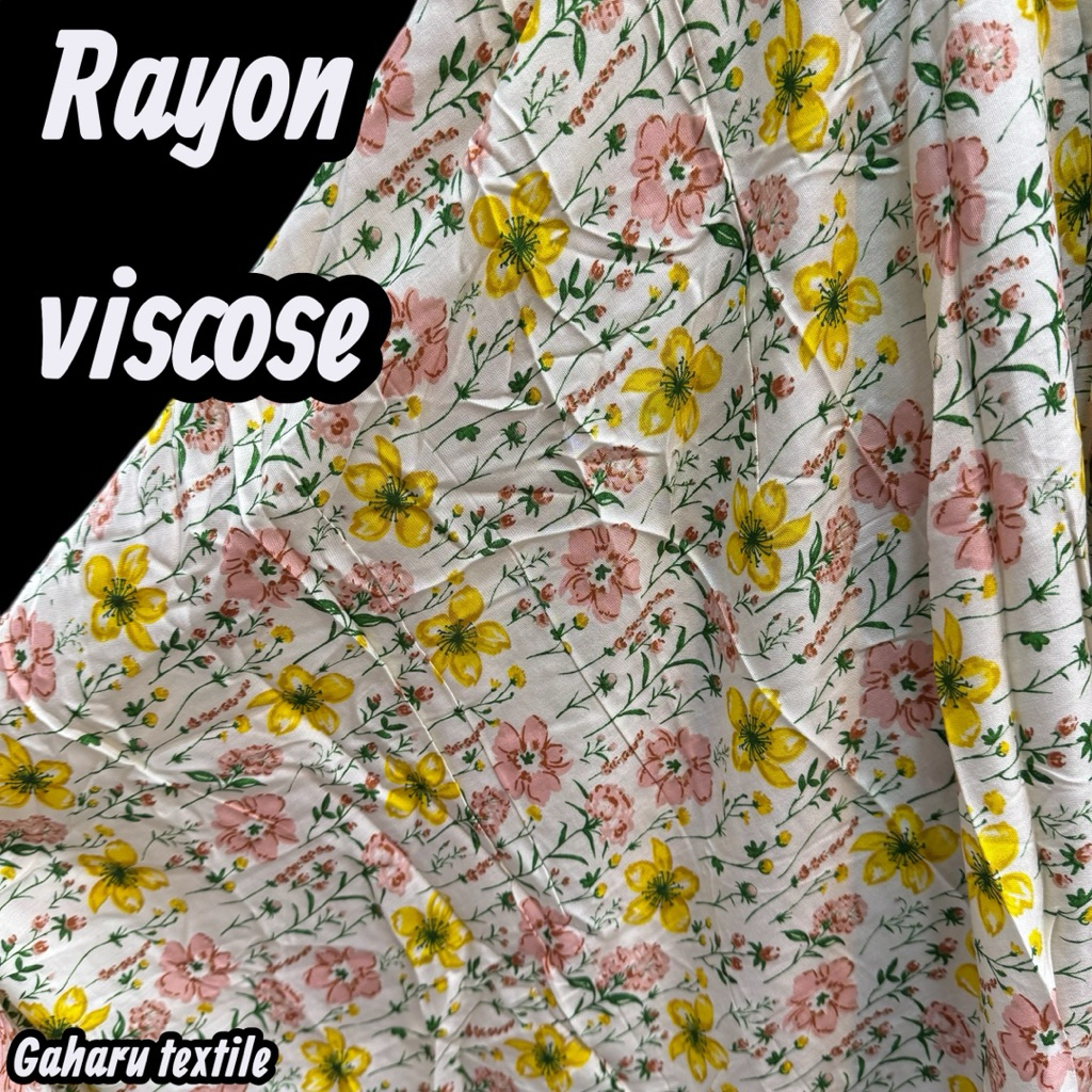 kain katun rayon viscose - rayon motif  - rayon meteran {RFT}