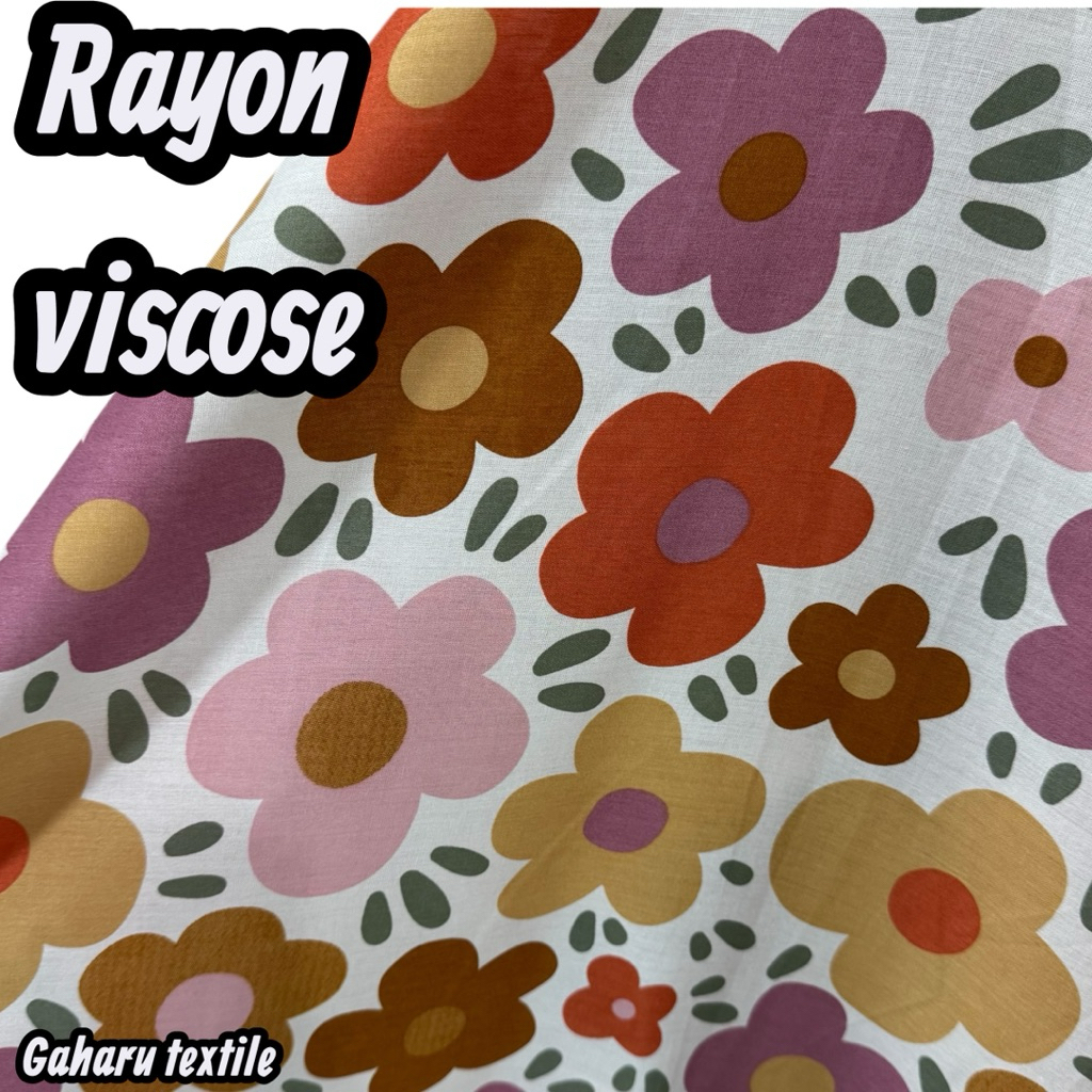 kain katun rayon viscose - rayon motif - rayon meteran {HDR}