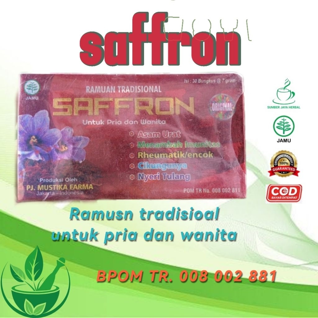 Original Bunga Saffron Jamu 100% Bpom Berkhasiat