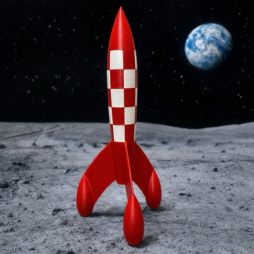 figur miniatur Roket Rocket tintin petualangan di bulan