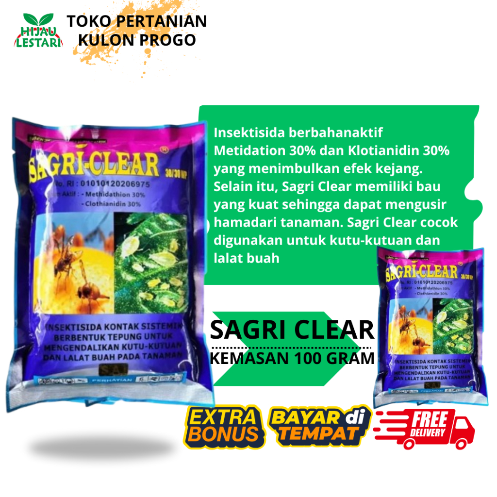 SAGRI CLEAR 30/30 WP - Insektisida Sistemik membasmi kutu lalat buah