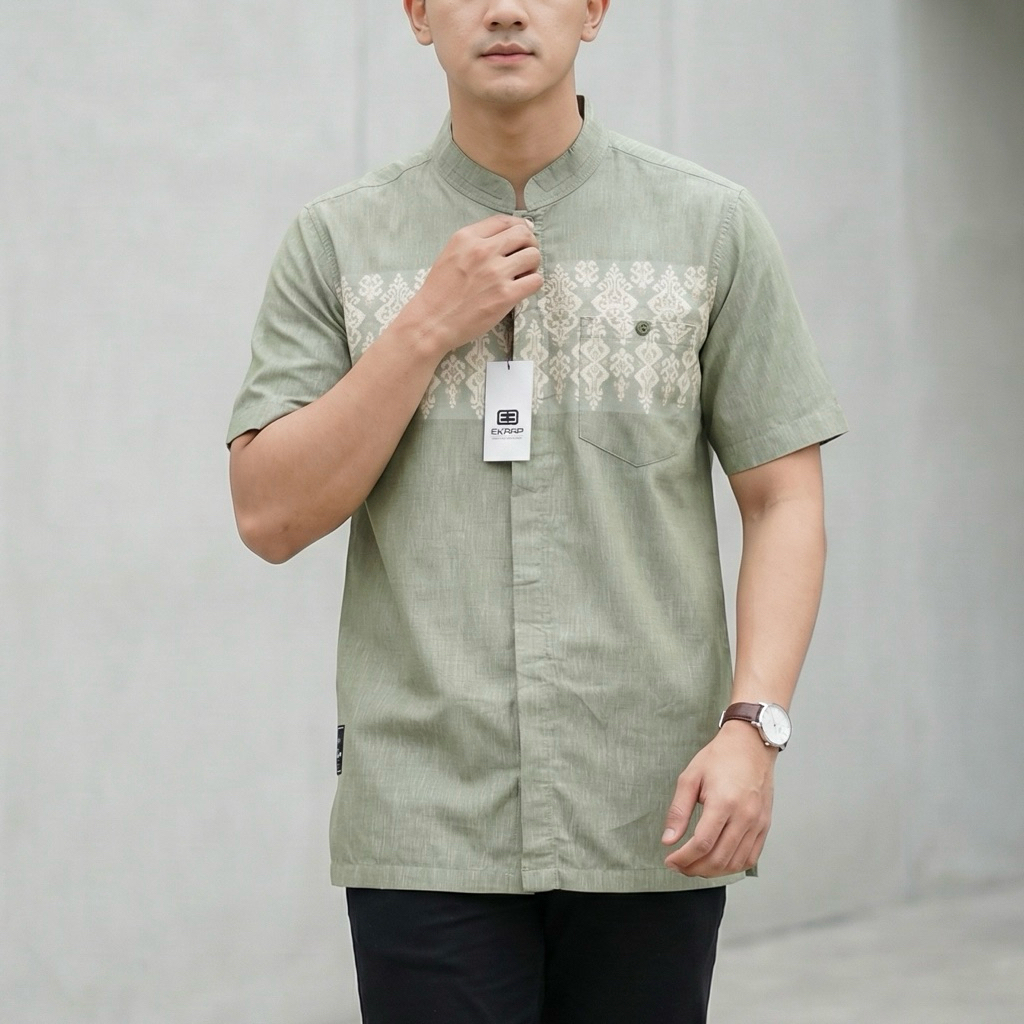Erkape Kemeja Koko JUMBO Pria Dewasa Lengan Pendek