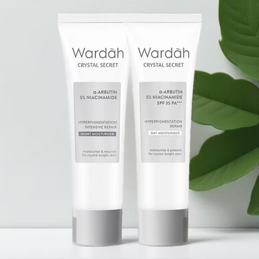 Wardah Crystal Secret - Pelembab Wajah Malam dan Siang, Mencerahkan & Melindungi