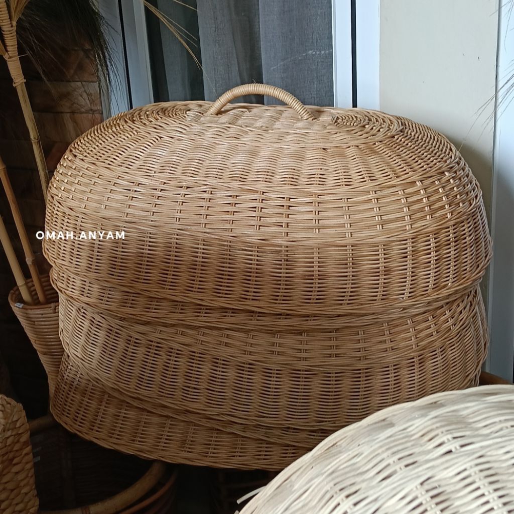Tudung saji rotan | penutup makanan rotan | tudung saji anyam rotan
