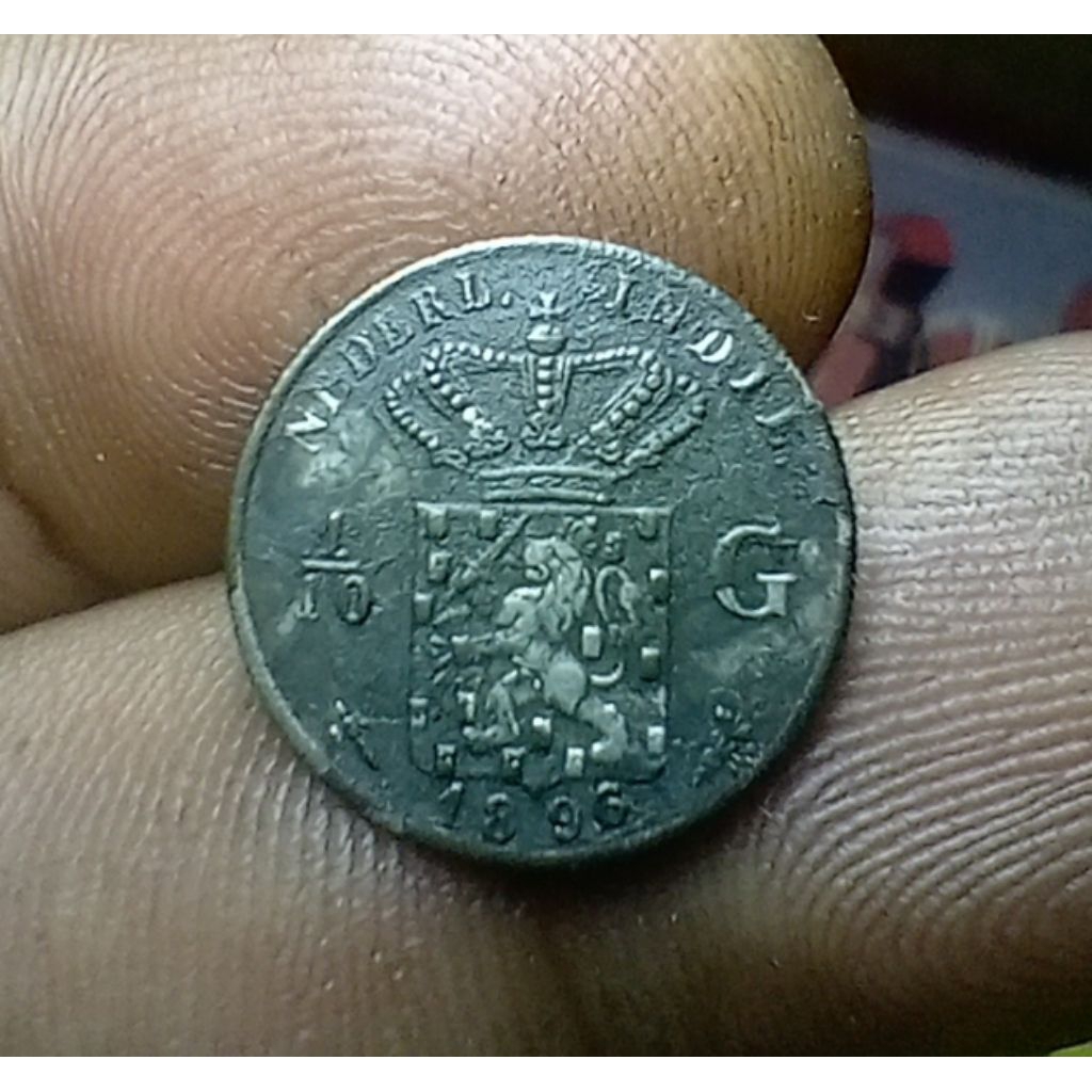 Koin Silver 1/10 G Nederland East Indie 1896